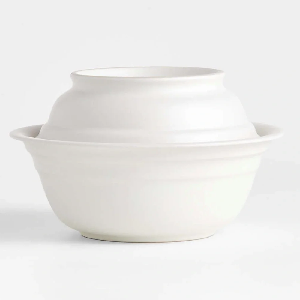 New! Crate&Barrel White Stoneware the Main Dish Set